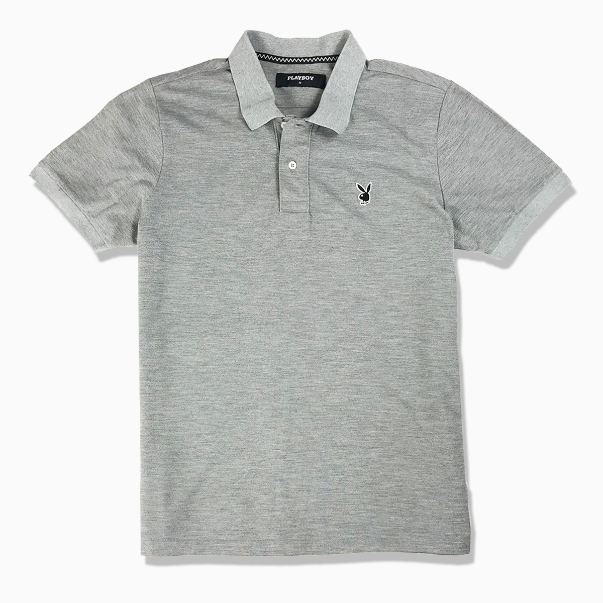 PLAYBOY EMBROIDERED POLO SHIRT | GREY | MEDIUM