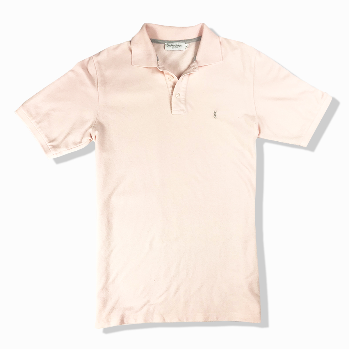 MENS YSL YVES SAINT LAURENT POLO SHIRT | LIGHT PINK | SMALL