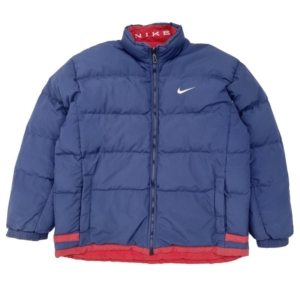 RARE NIKE REVERSIBLE SPELLOUT PUFFER JACKET | NAVY/RED | XL