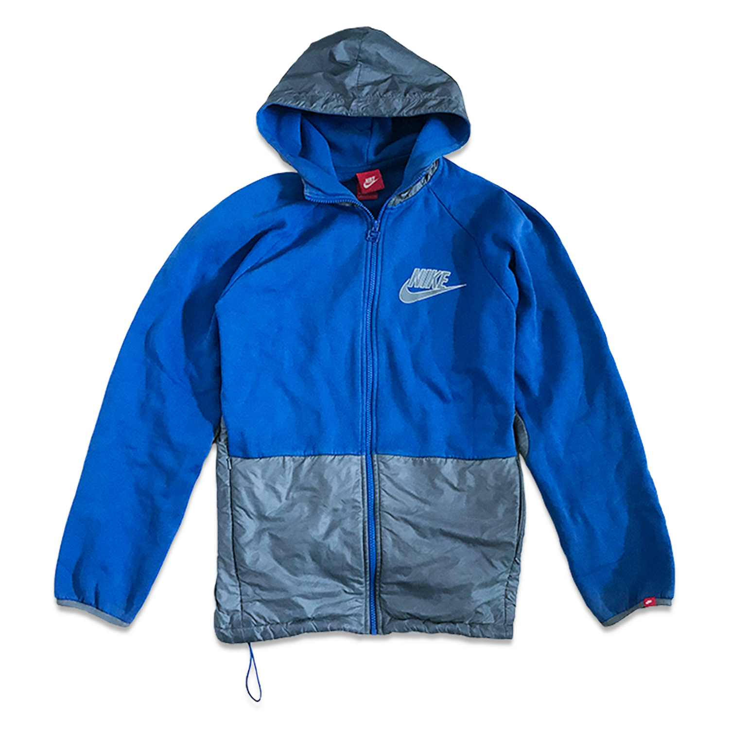 NIKE FLEECE HOODIE JACKET | BLUE/GREY (M)