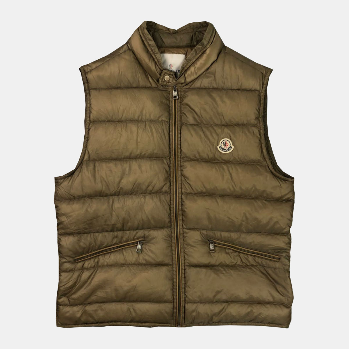 MENS MONCLER DOWN FILL GILET | TAN | MEDIUM