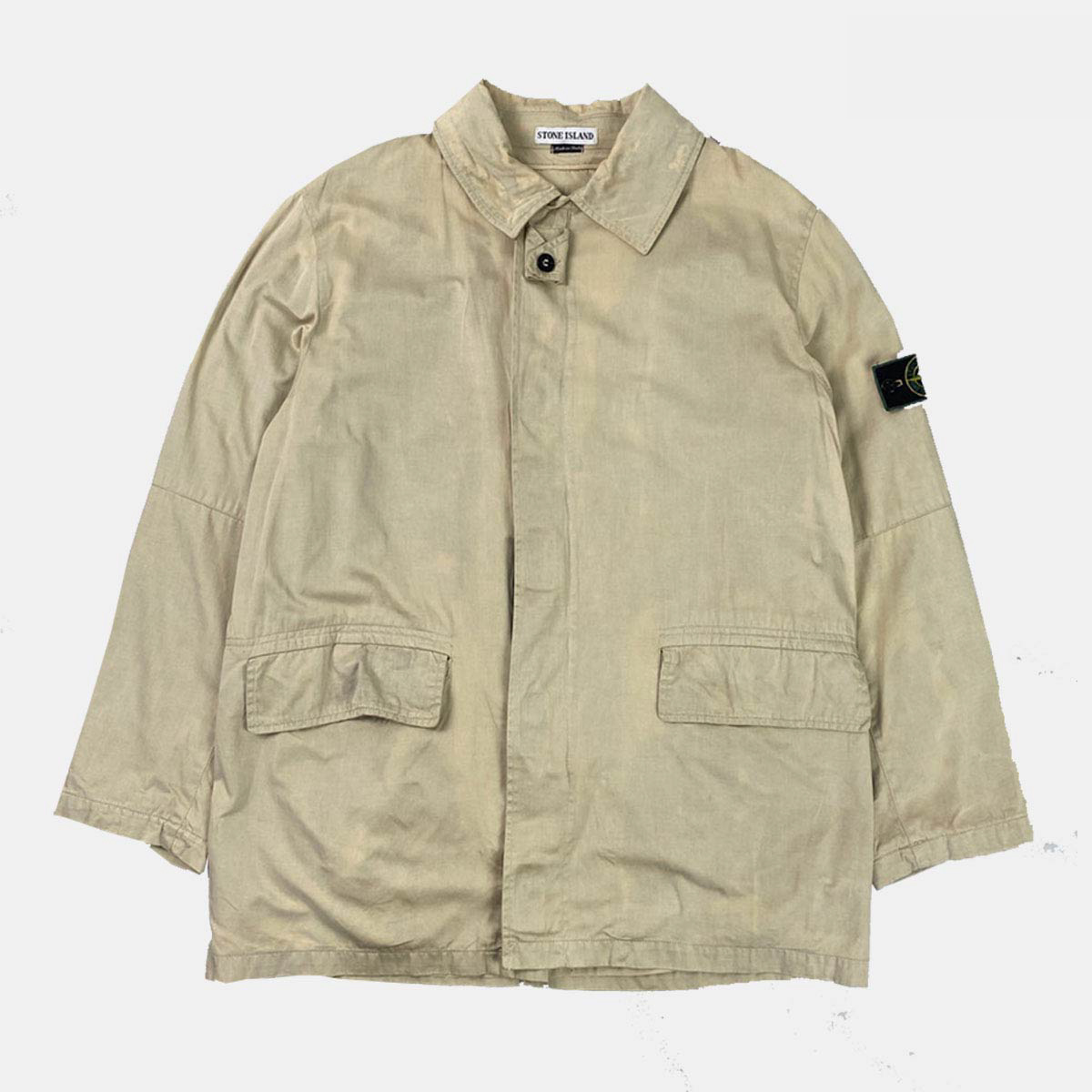 MENS STONE ISLAND RASO GOMMATO JACKET | BEIGE | XL