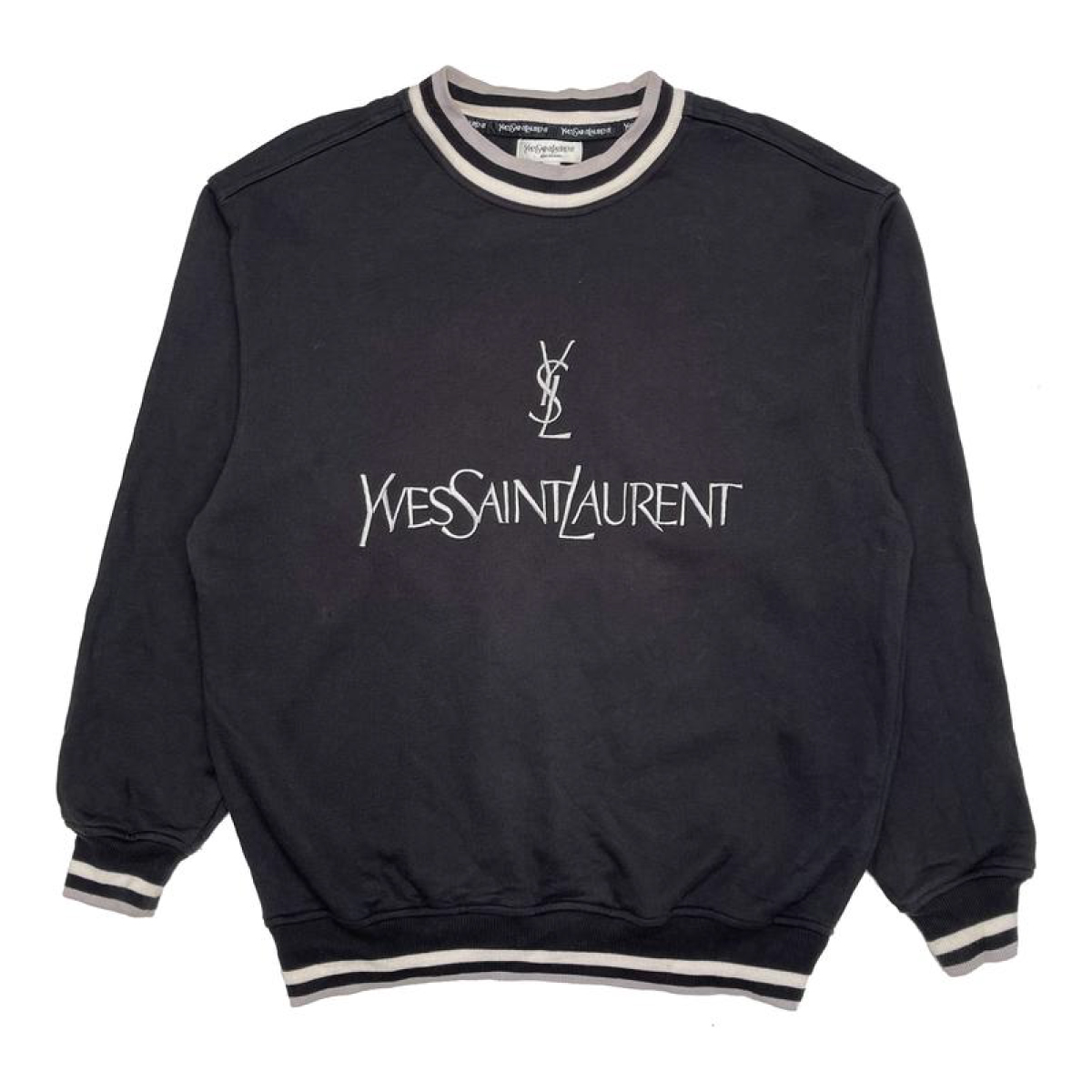 YSL RARE 00S EMBROIDERED SWEATSHIRT | MEDIUM