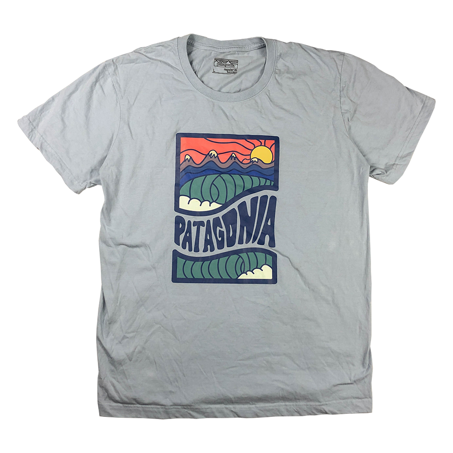 PATAGONIA GRAPHIC LOGO T-SHIRT | MEDIUM | LIGHT BLUE