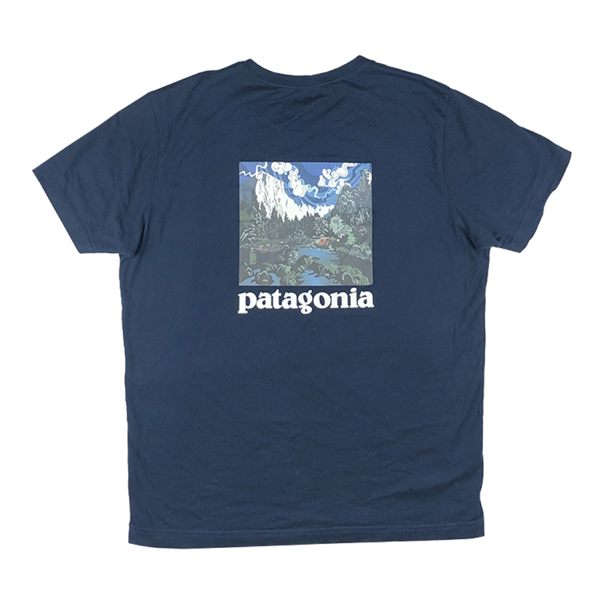 PATAGONIA GRAPHIC LOGO T-SHIRT | MEDIUM | NAVY