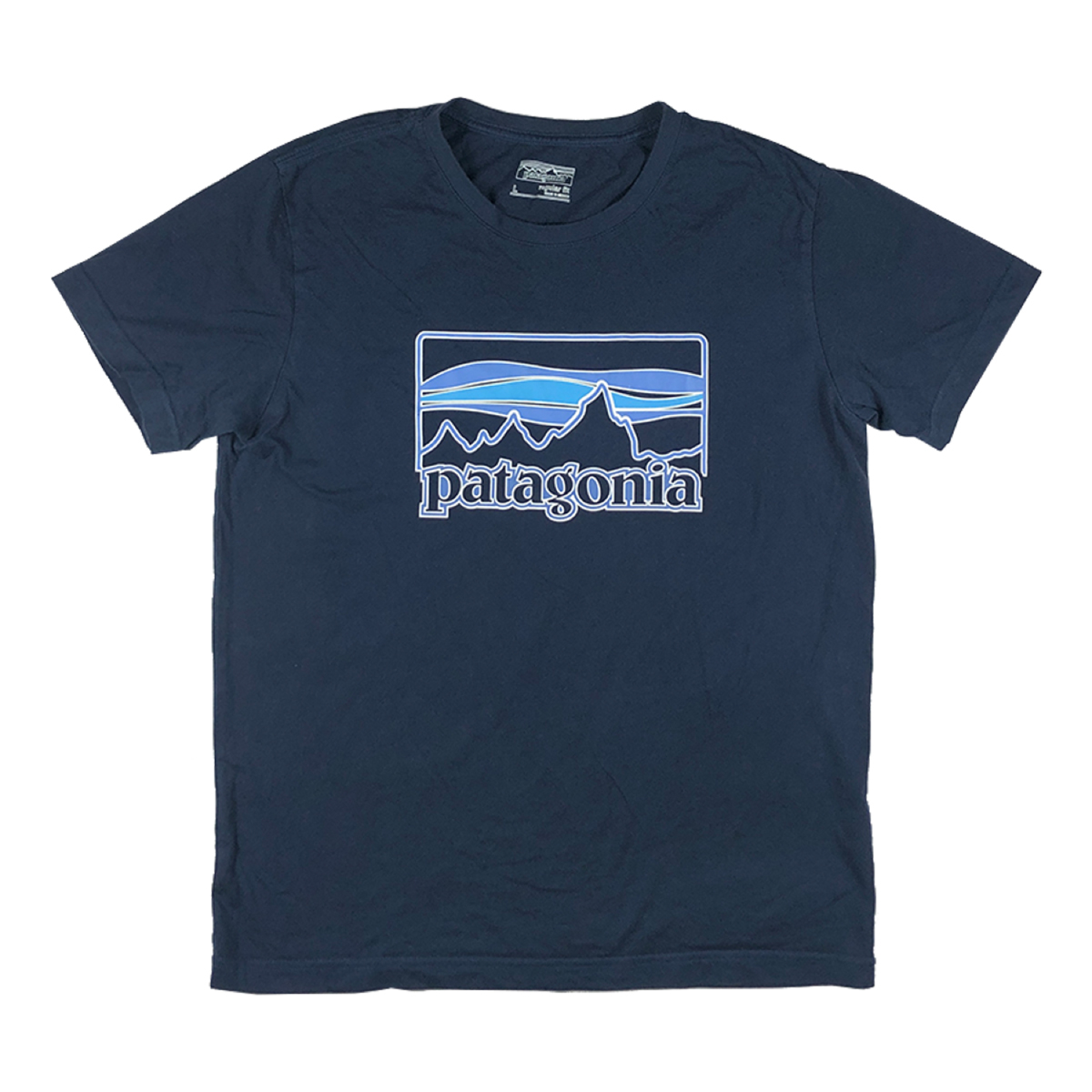 PATAGONIA LOGO GRAPHIC T-SHIRT | MEDIUM | NAVY