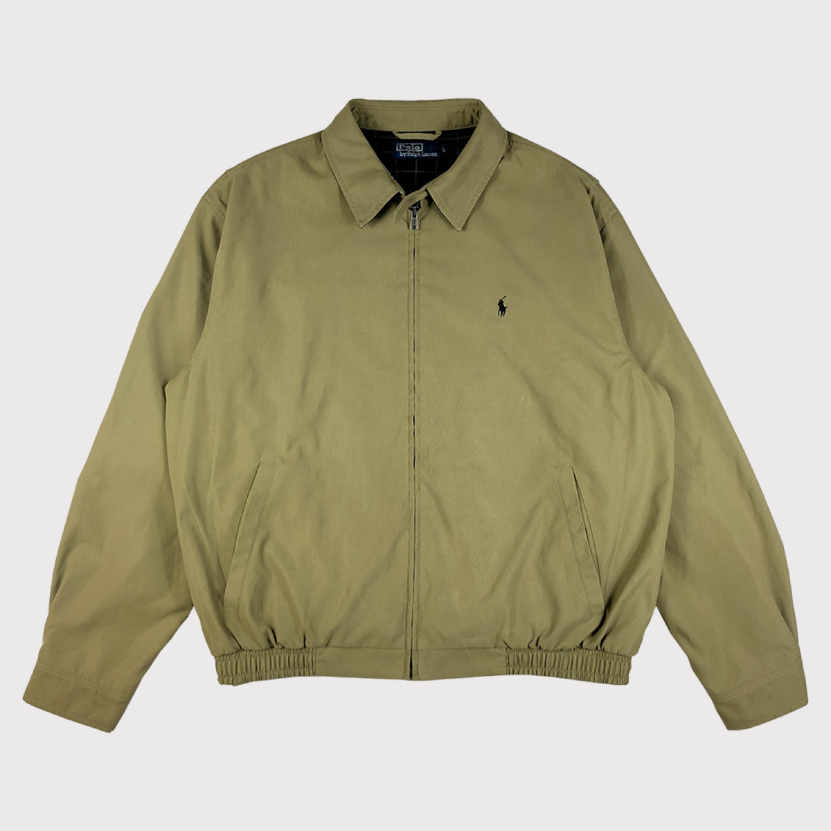 RALPH LAUREN HARRINGTON JACKET | LARGE | DARK SAND/BEIGE