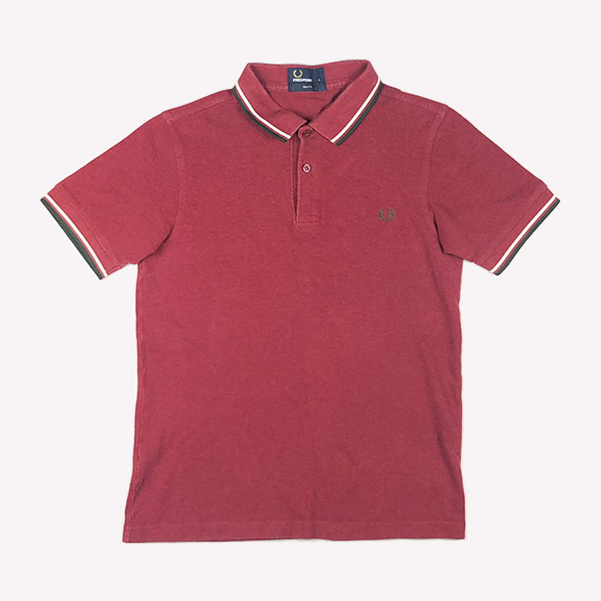 MENS FRED PERRY VINTAGE POLO SHIRT | XS | BURGUNDY