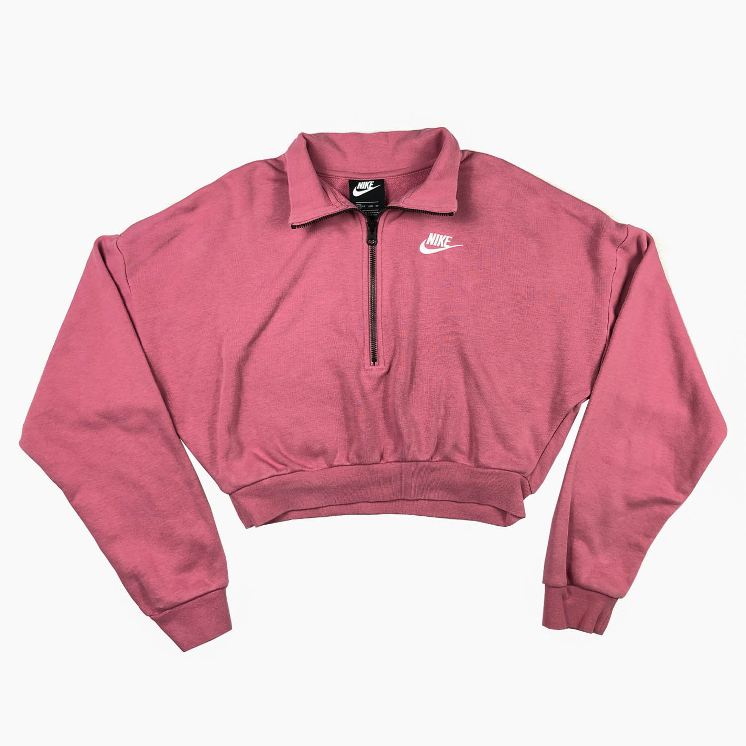 WOMENS NIKE CROPPED FLEECE SWEATSHIRT | XS | MISTY ROSE | RRP £55