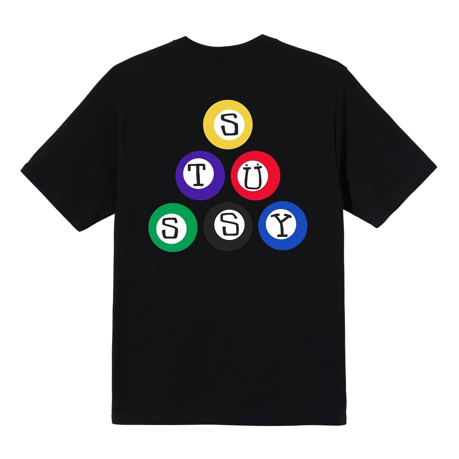 Vintage Stussy Billards T-Shirt Black | Medium