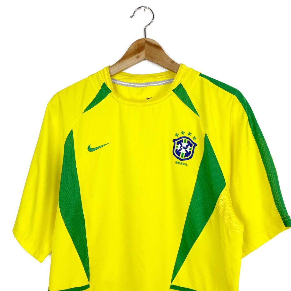 Vintage Brazil 2002 World Cup Football Home Shirt Jersey (L)