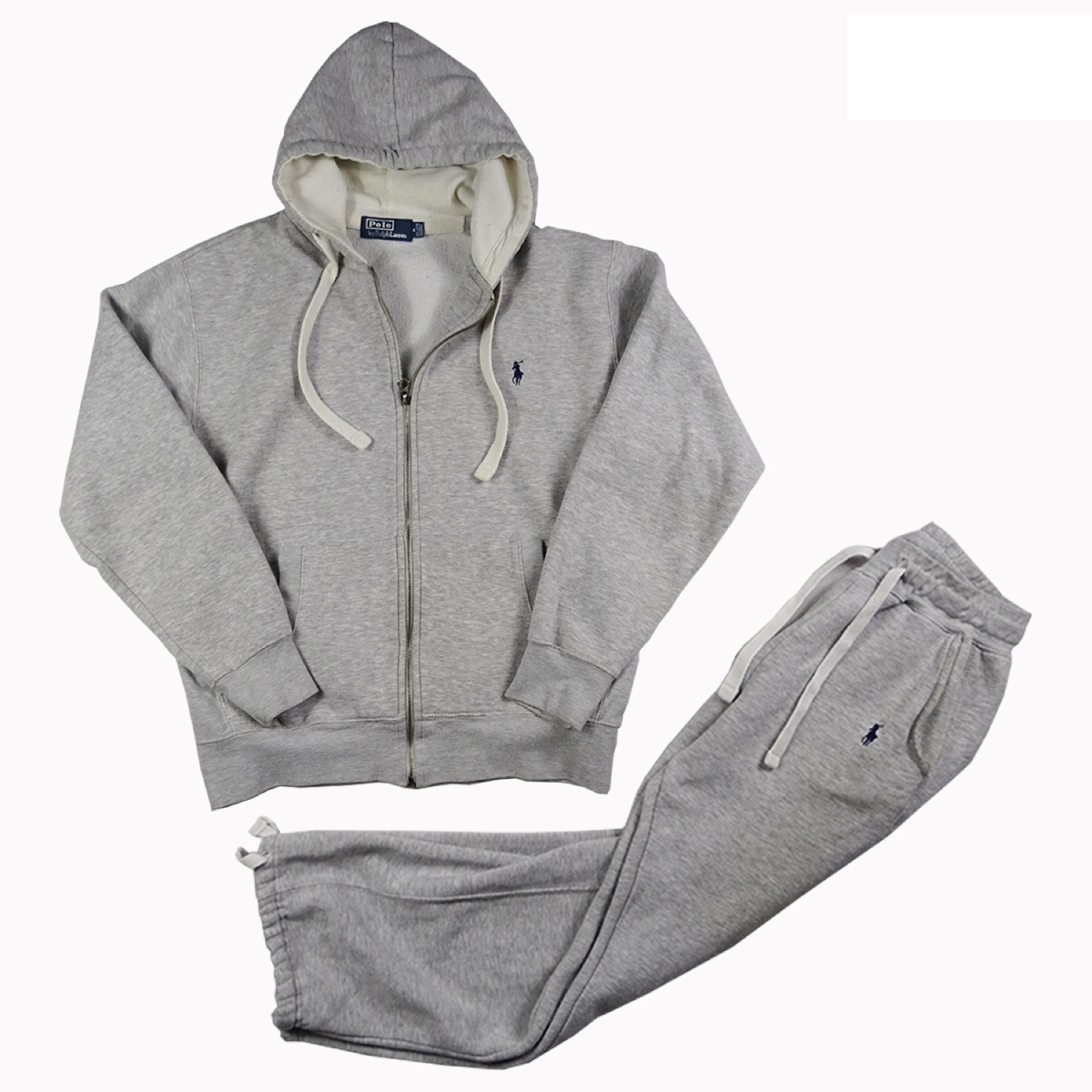 RALPH LAUREN VINTAGE TRACKSUIT (HOODIE & JOGGERS) GREY (S)