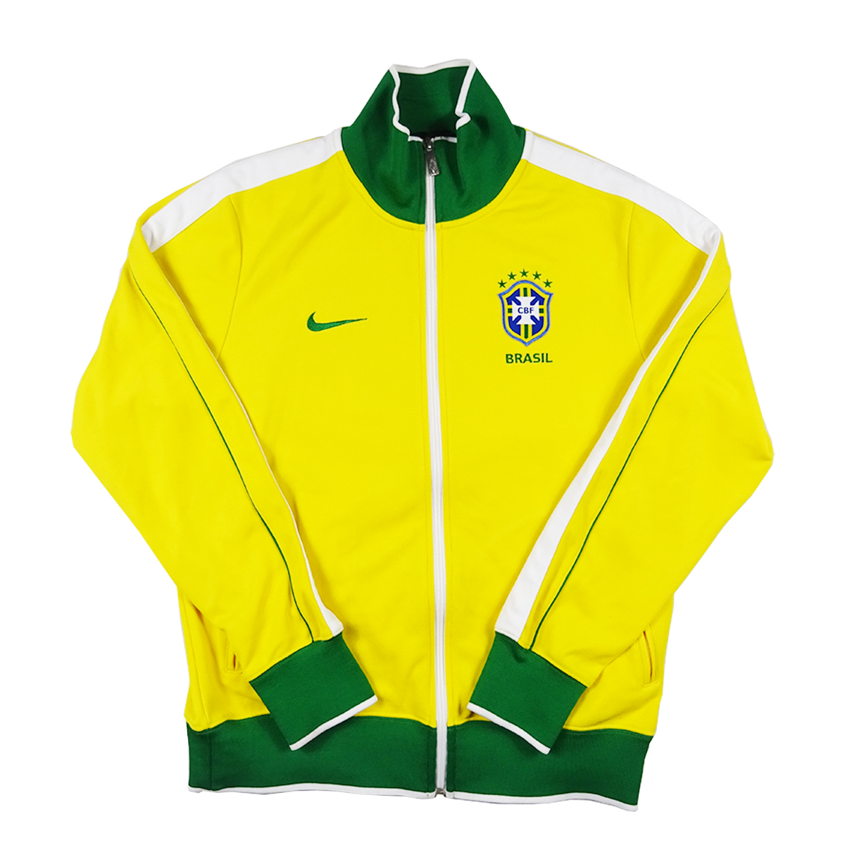 NIKE BRAZIL BRASIL 2010 FOOTBALL TRACK TOP | YELLOW/GREEN (M)