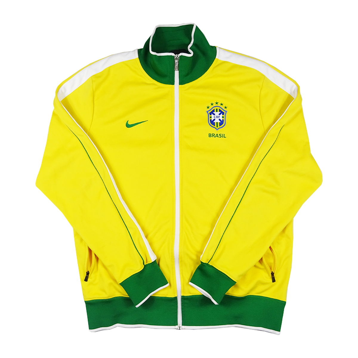 NIKE BRAZIL BRASIL 2010 FOOTBALL TRACK TOP | YELLOW/GREEN (XL)