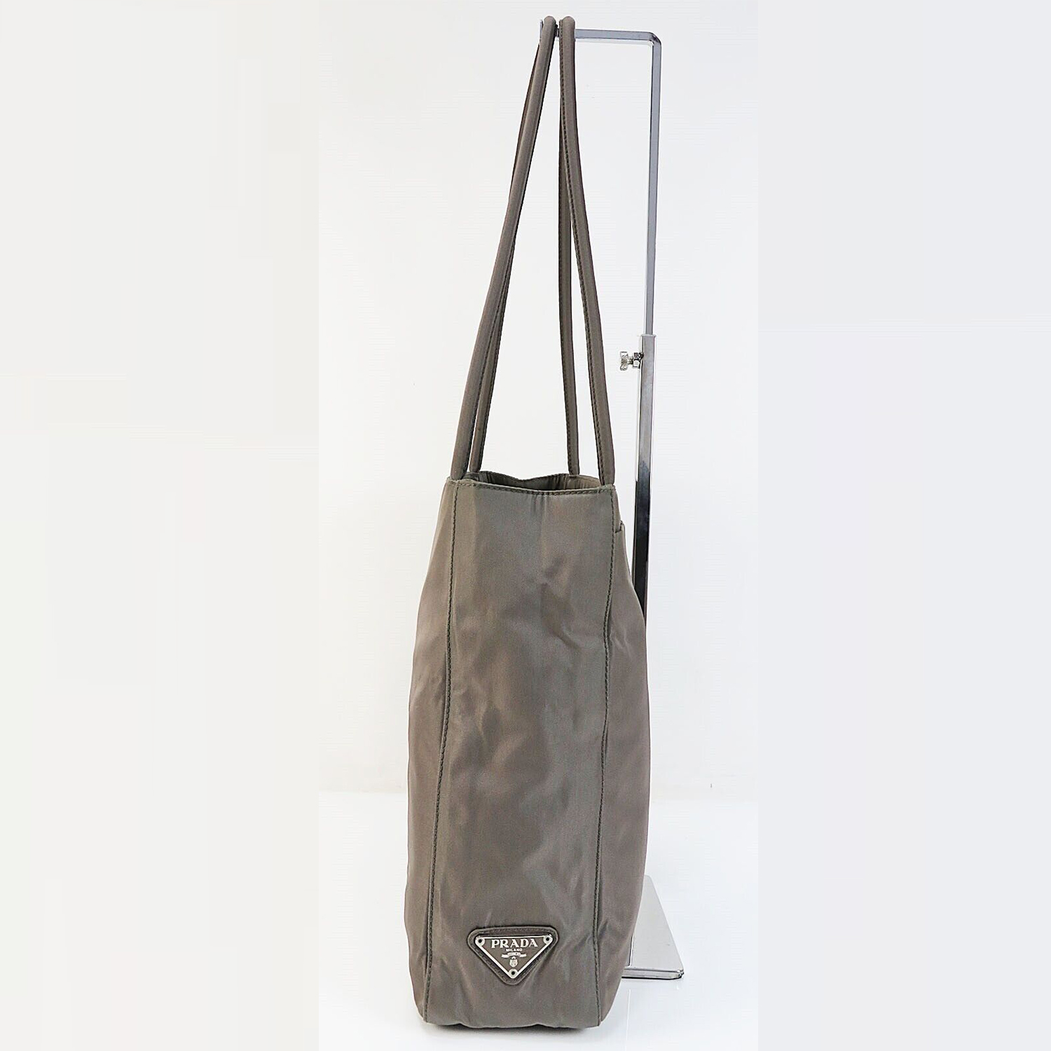 PRADA NYLON TOTE SHOULDER BAG | GREY