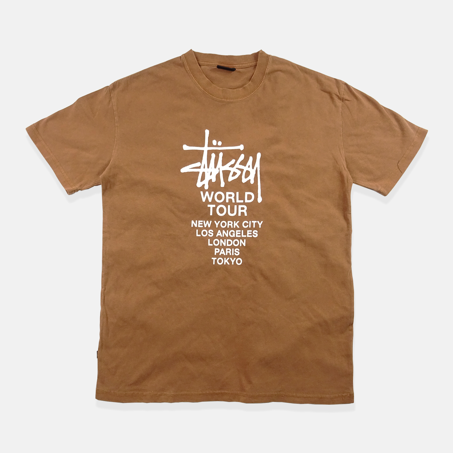 Stussy Washed Vintage World Tour Tee | Brown (S)