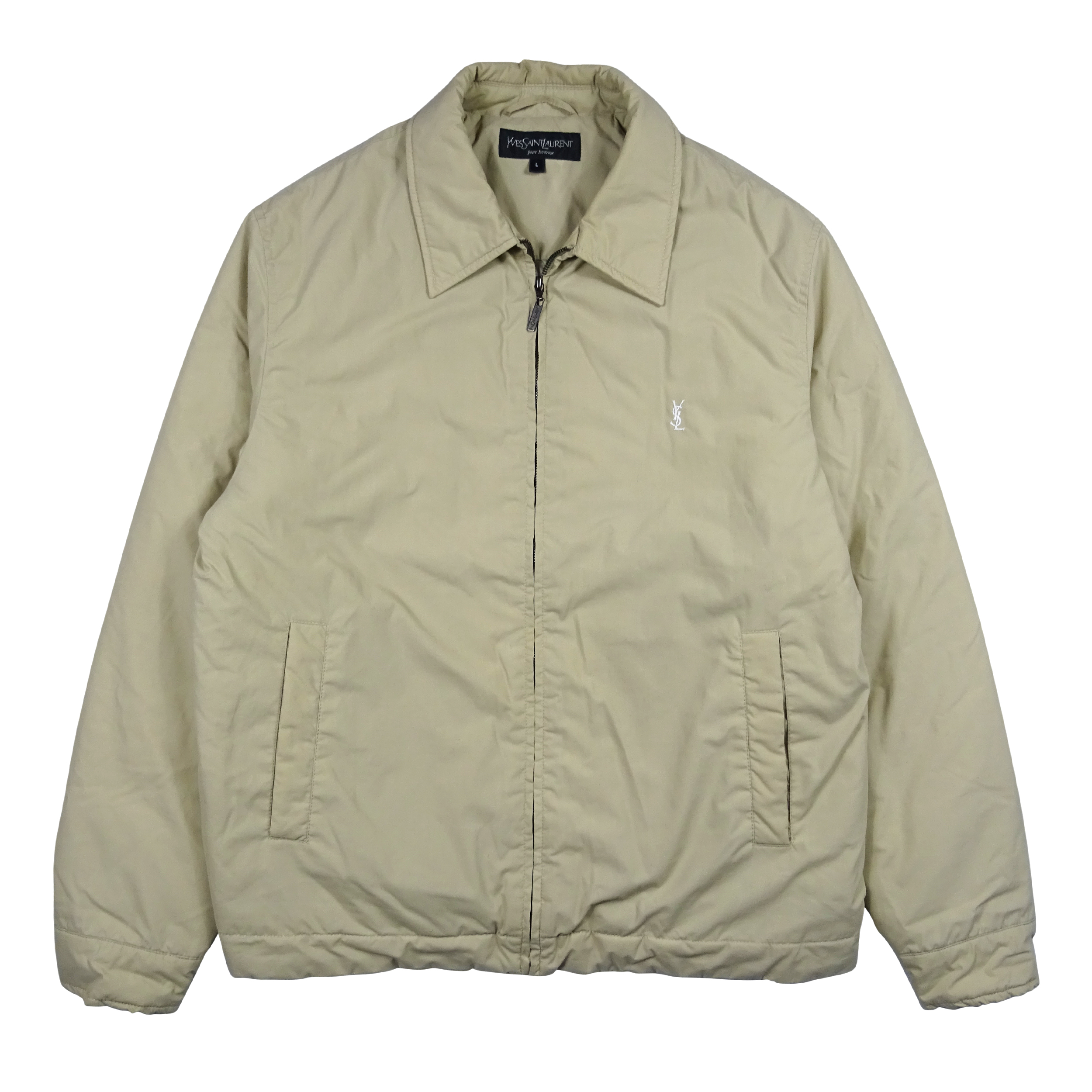 Yves Saint Laurent YSL Padded Harrington Jacket | Beige (L)