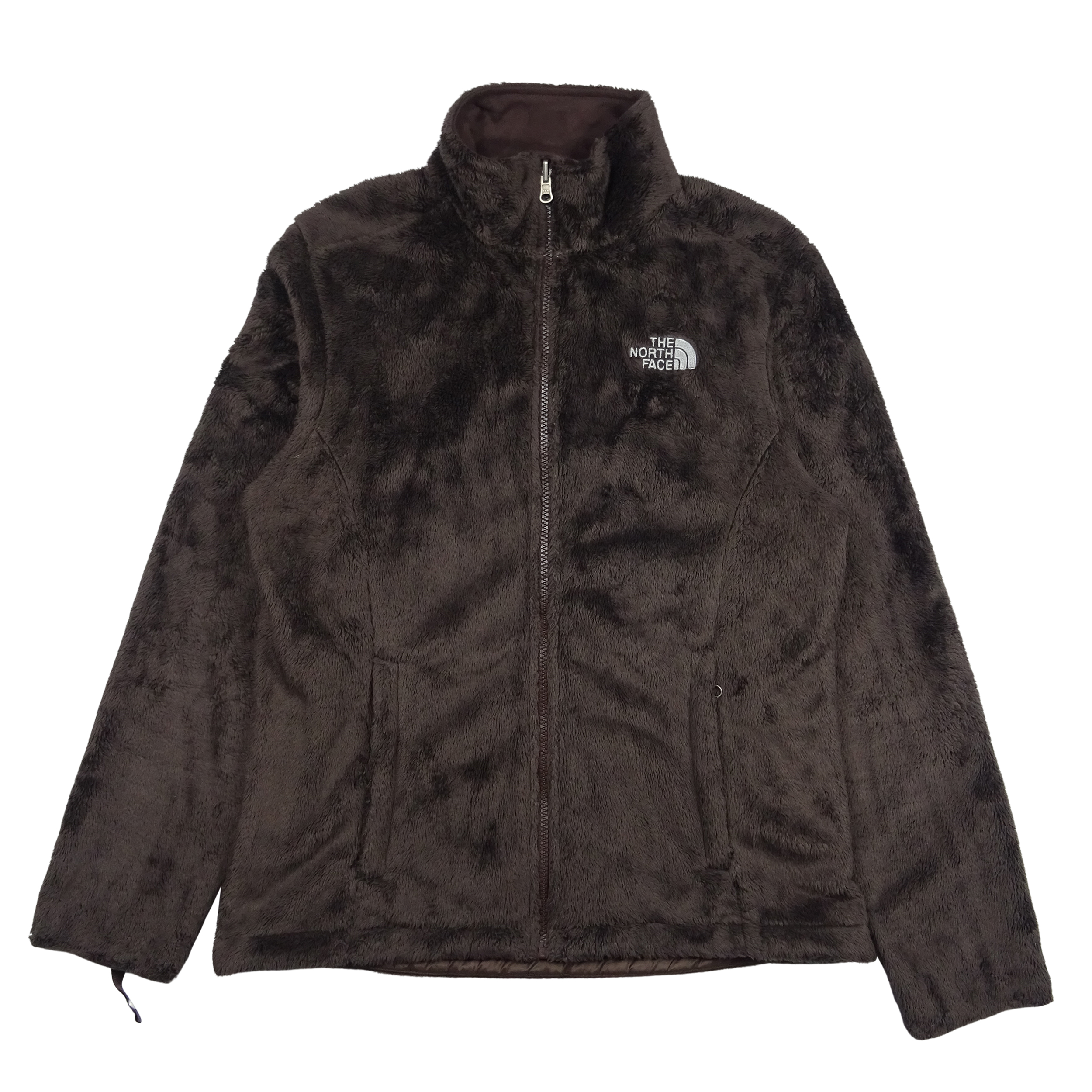 Womens North Face Vintage Fur Teddy Fleece Jacket | Dark Brown (S)