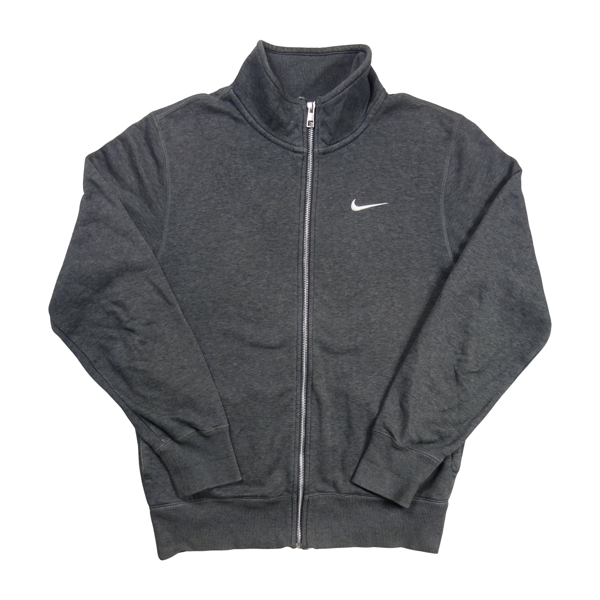 Vintage Nike Fleece Tracktop Zip Jacket | Charcoal Grey (S)