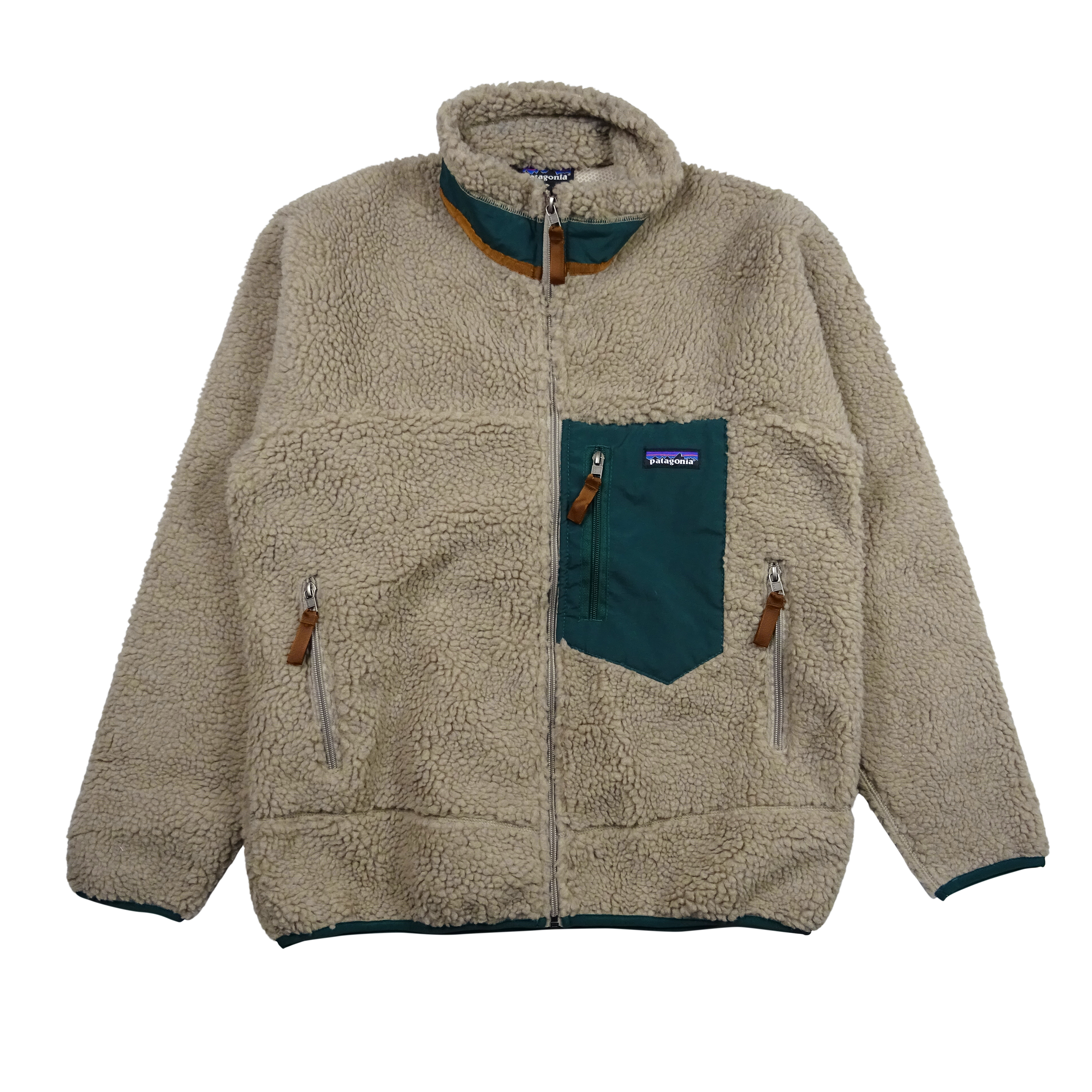 Mens Patagonia Classic Retro X Fleece Jacket | Beige/Green (S)