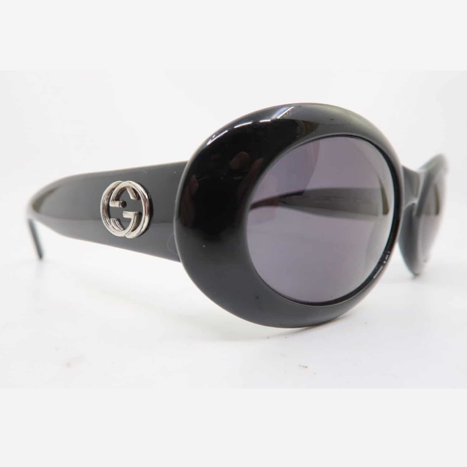 Rare Vintage 90s Gucci Oval Sunglasses 2400/N/S | Black