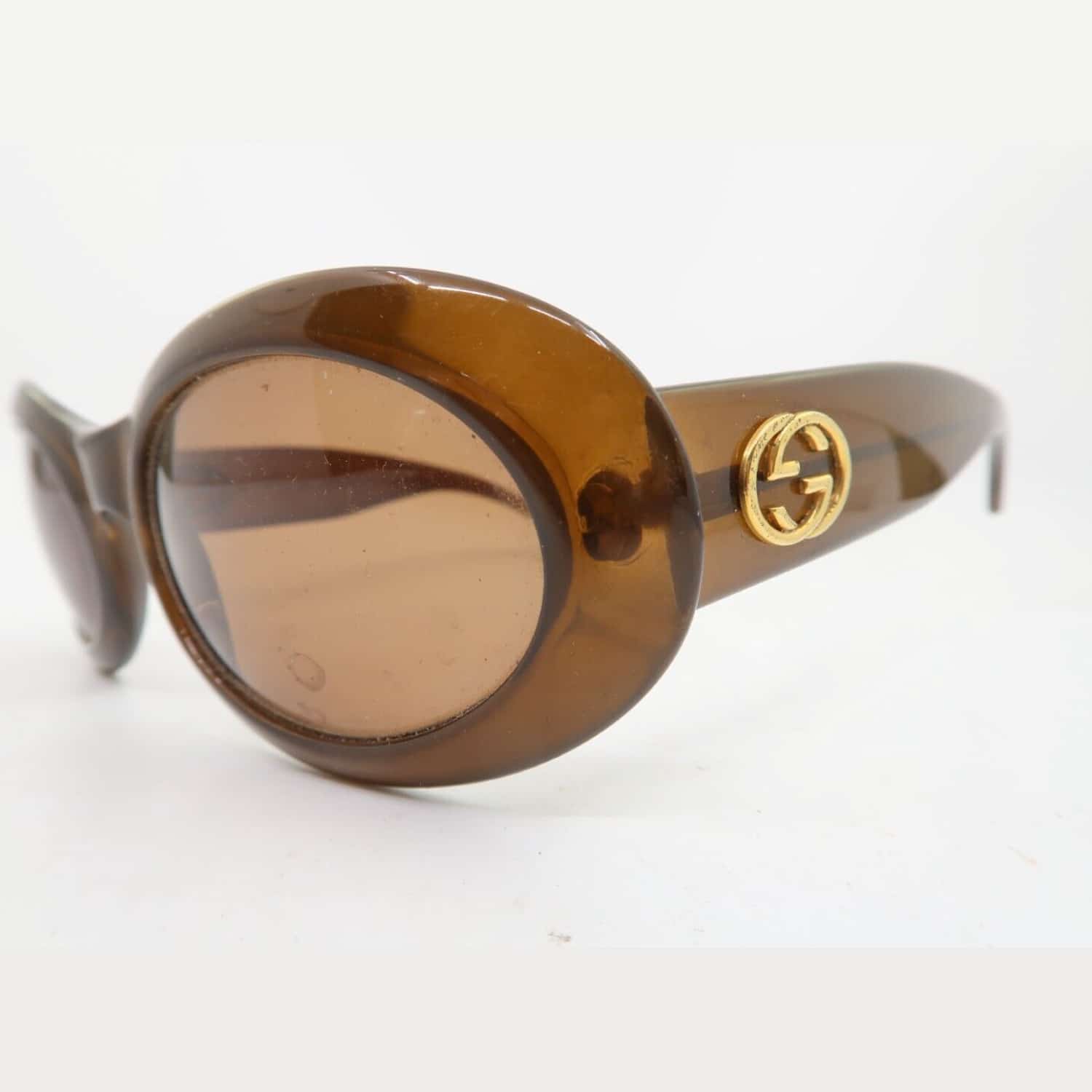 Rare Vintage Gucci Oval Sunglasses 2400/N/S | Brown